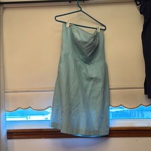 Elegant Strapless Blue Dress